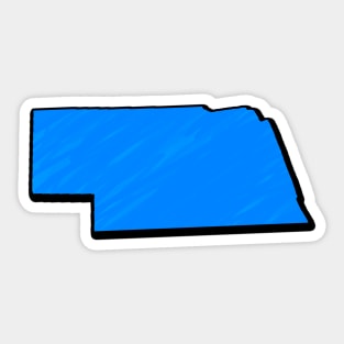 Bright Blue Nebraska Outline Sticker